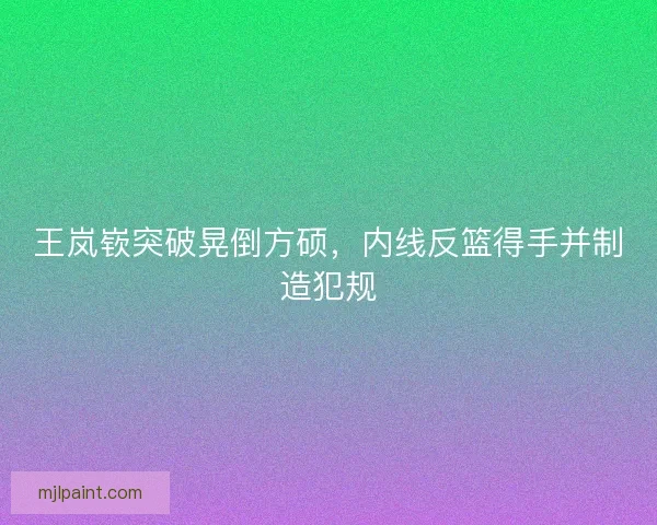 王岚嵚突破晃倒方硕，内线反篮得手并制造犯规